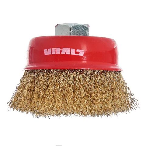 Щітка-чашка Vitals гофрована латунована 75 мм М14, 0,3 мм Щітка-чашка Vitals гофрована латунована 75 мм М14, 0,3 мм