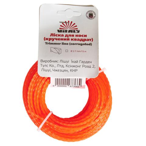 Волосінь для тримерів Vitals (кручений квадрат) 2.7мм*15м Волосінь для тримерів Vitals (кручений квадрат) 2.7мм*15м