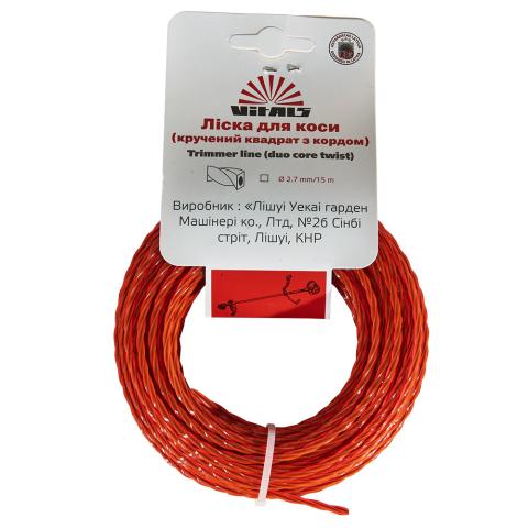 Волосінь для тримерів Vitals (зiрка) 2.7мм*15м Волосінь для тримерів Vitals (зiрка) 2.7мм*15м