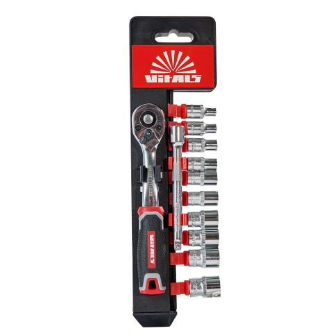 Набір головок торцевих з тріскачкою 1/4″ Vitals Master Набір головок торцевих з тріскачкою 1/4″ Vitals Master