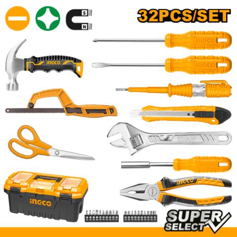 Набір ручного інструменту, 32 предмети INGCO Super Select Набір ручного інструменту, 32 предмети INGCO Super Select