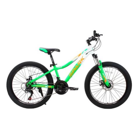 Велосипед SPARK WAVE JR. (колеса - 24", сталева рама - 12") зелений з білим Велосипед SPARK WAVE JR. (колеса - 24", сталева рама - 12") зелений з білим