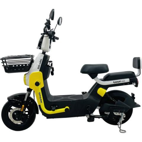 Велосипед з електромотором SPARK TOUR PRO 14" 60V/1000W/20Ah білий з жовтим Велосипед з електромотором SPARK TOUR PRO 14" 60V/1000W/20Ah білий з жовтим