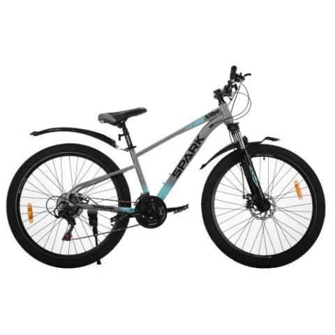 Велосипед SPARK VIBE (колеса - 27,5", сталева рама - 15") сірий з бірюзовим Велосипед SPARK VIBE (колеса - 27,5", сталева рама - 15") сірий з бірюзовим