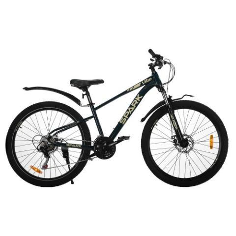Велосипед SPARK VIBE (колеса - 27,5", сталева рама - 15") темно-зелений Велосипед SPARK VIBE (колеса - 27,5", сталева рама - 15") темно-зелений