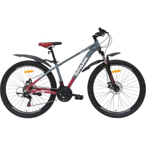 Велосипед SPARK PLEASURE (колеса - 27,5", алюмінієва рама - 15") сірий із темно-червоним