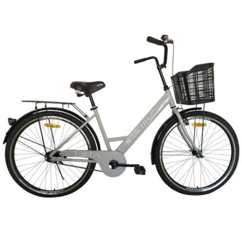 Велосипед SPARK CITY LIRA (колеса - 26", сталева рама - 17") з кошиком сірий Велосипед SPARK CITY LIRA (колеса - 26", сталева рама - 17") з кошиком сірий