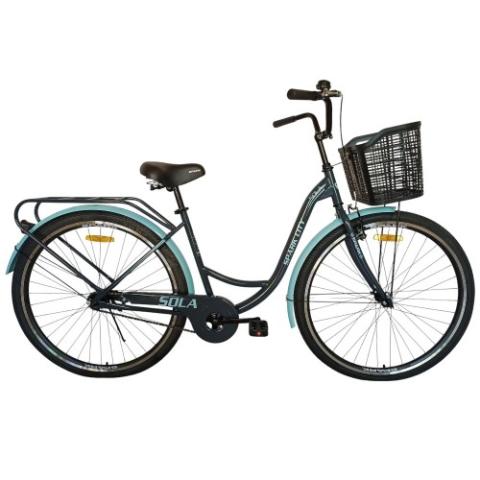 Велосипед SPARK CITY SOLA (колеса - 28", сталева рама - 18") з кошиком графітовий Велосипед SPARK CITY SOLA (колеса - 28", сталева рама - 18") з кошиком графітовий
