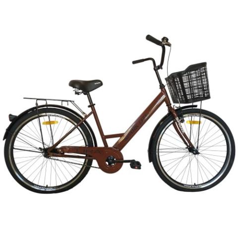 Велосипед SPARK CITY LIRA (колеса - 26", сталева рама - 17") з кошиком коричневий Велосипед SPARK CITY LIRA (колеса - 26", сталева рама - 17") з кошиком коричневий
