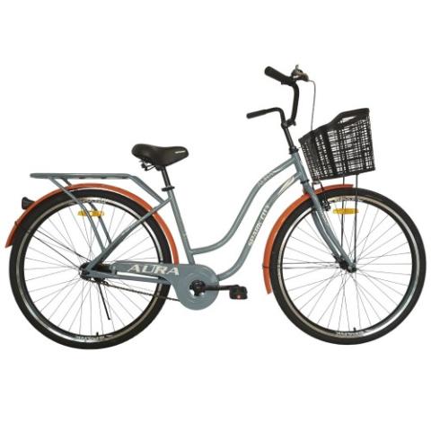 Велосипед SPARK CITY AURA (колеса - 28", сталева рама - 18") з кошиком сірий Велосипед SPARK CITY AURA (колеса - 28", сталева рама - 18") з кошиком сірий