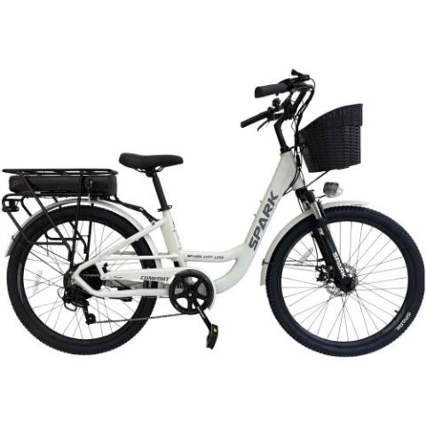 Велосипед з електромотором SPARK E-CITY COMFORT 17" 48V/500W/12,8Ah світло-сірий Велосипед з електромотором SPARK E-CITY COMFORT 17" 48V/500W/12,8Ah світло-сірий