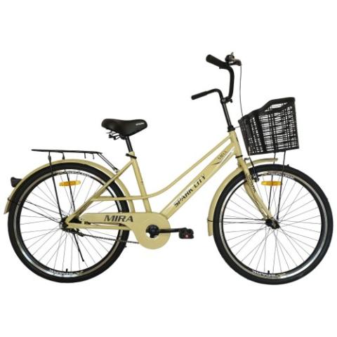 Велосипед SPARK CITY MIRA (колеса - 26", сталева рама - 17") з кошиком світло-бежевий Велосипед SPARK CITY MIRA (колеса - 26", сталева рама - 17") з кошиком світло-бежевий