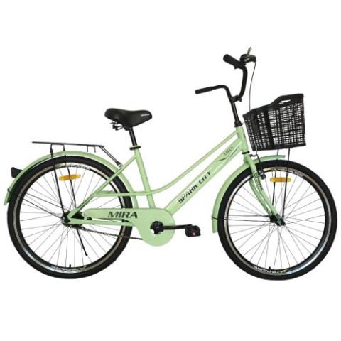 Велосипед SPARK CITY MIRA (колеса - 26", сталева рама - 17") з кошиком світло-салатовий Велосипед SPARK CITY MIRA (колеса - 26", сталева рама - 17") з кошиком світло-салатовий