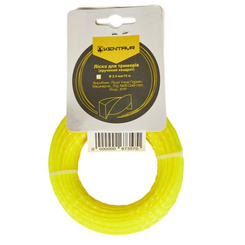 Ліска для тримерів Кентавр (кручений квадрат) 2,4 мм × 15 м Ліска для тримерів Кентавр (кручений квадрат) 2,4 мм × 15 м