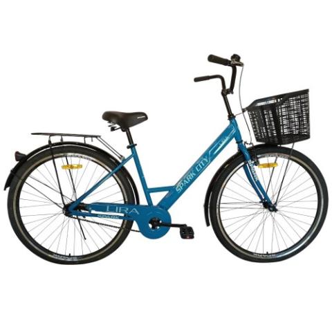 Велосипед SPARK CITY LIRA (колеса - 28", сталева рама - 18") з кошиком світло-синій