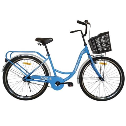 Велосипед SPARK CITY SOLA (колеса - 26", сталева рама - 17") із кошиком синій Велосипед SPARK CITY SOLA (колеса - 26", сталева рама - 17") із кошиком синій