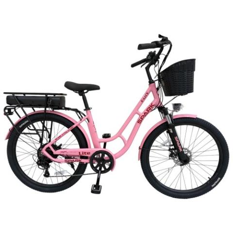 Велосипед з електромотором SPARK E-CITY LITE 17" 48V/500W/12,8Ah малиновий Велосипед з електромотором SPARK E-CITY LITE 17" 48V/500W/12,8Ah малиновий