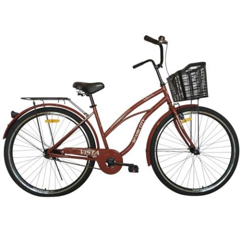 Велосипед SPARK CITY VISTA (колеса - 28", сталева рама - 18") з кошиком темно-бордовий Велосипед SPARK CITY VISTA (колеса - 28", сталева рама - 18") з кошиком темно-бордовий