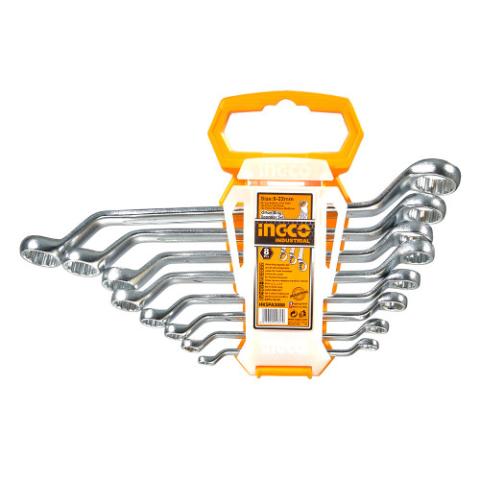 Комплект накидних вигнутих гайкових ключів 6–22 мм INGCO INDUSTRIAL Комплект накидних вигнутих гайкових ключів 6–22 мм INGCO INDUSTRIAL