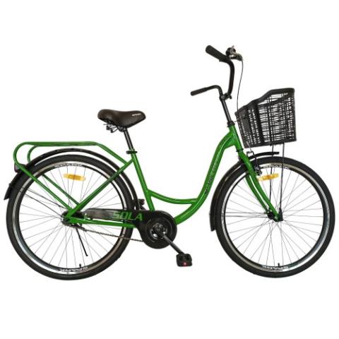 Велосипед SPARK CITY SOLA (колеса - 26", сталева рама - 17") із кошиком яскраво-зелений Велосипед SPARK CITY SOLA (колеса - 26", сталева рама - 17") із кошиком яскраво-зелений