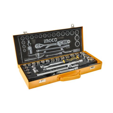 Набір головок торцевих з тріскачкою 1/2 "INGCO INDUSTRIAL Набір головок торцевих з тріскачкою 1/2 "INGCO INDUSTRIAL