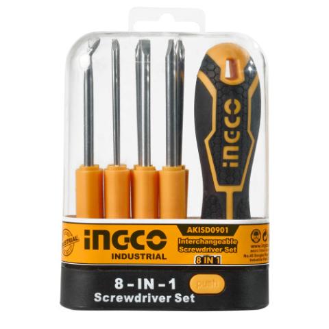 Викрутка зі змінними насадками 10 шт INGCO Викрутка зі змінними насадками 10 шт INGCO