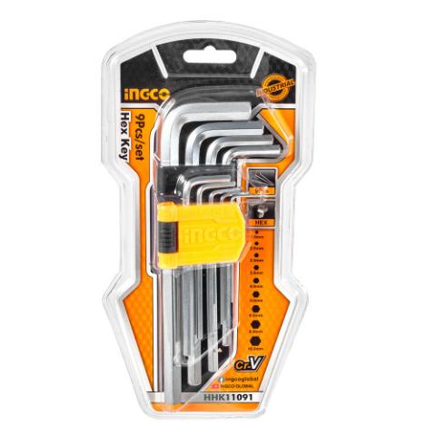 Набір шестигранних ключів 9 шт. 1,5–10 мм INGCO Набір шестигранних ключів 9 шт. 1,5–10 мм INGCO