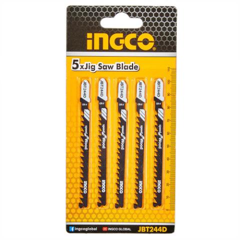 Набір пиляльних полотен по дереву для лобзика, фігурний різ, 5 шт. INGCO Набір пиляльних полотен по дереву для лобзика, фігурний різ, 5 шт. INGCO