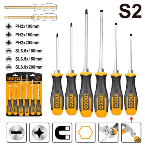 Набір викруток ударних 6 шт. INGCO INDUSTRIAL Набір викруток ударних 6 шт. INGCO INDUSTRIAL