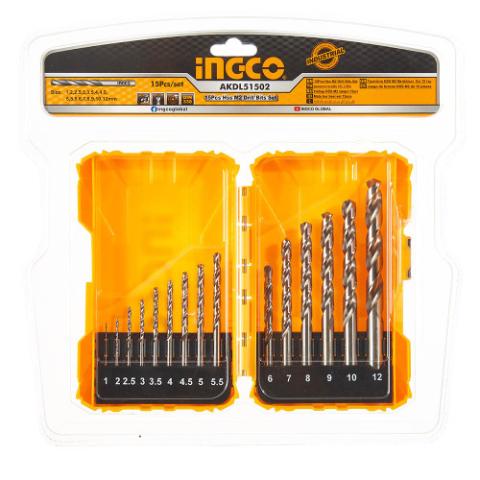 Набір свердел M2 по металу 15 од 1-12 мм INGCO INDUSTRIAL Набір свердел M2 по металу 15 од 1-12 мм INGCO INDUSTRIAL