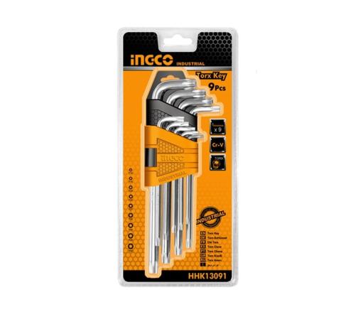 Комплект ключів Torx 9 шт. Т10-Т50 INGCO
